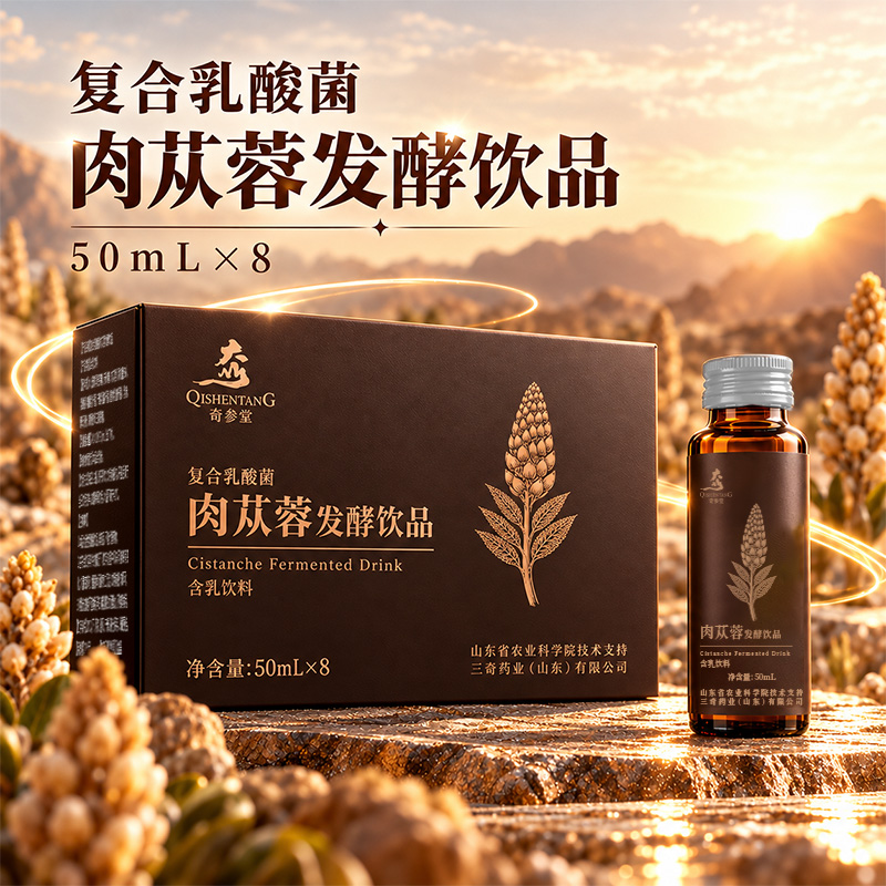 奇参堂 肉苁蓉复合乳酸菌发酵饮品 50ml*8支 礼盒装